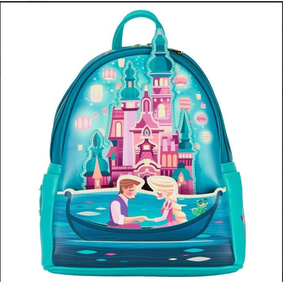 NWT Disney Loungefly Mini Backpack - Disney Castle Series - Tangled Castle - Picture 1 of 10